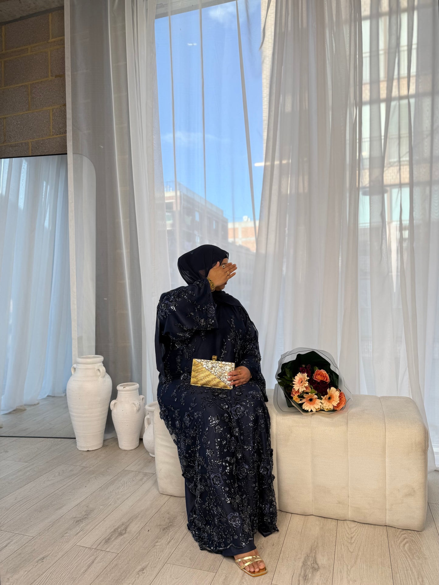 Zyra - Embellished Oversized Closed Abaya