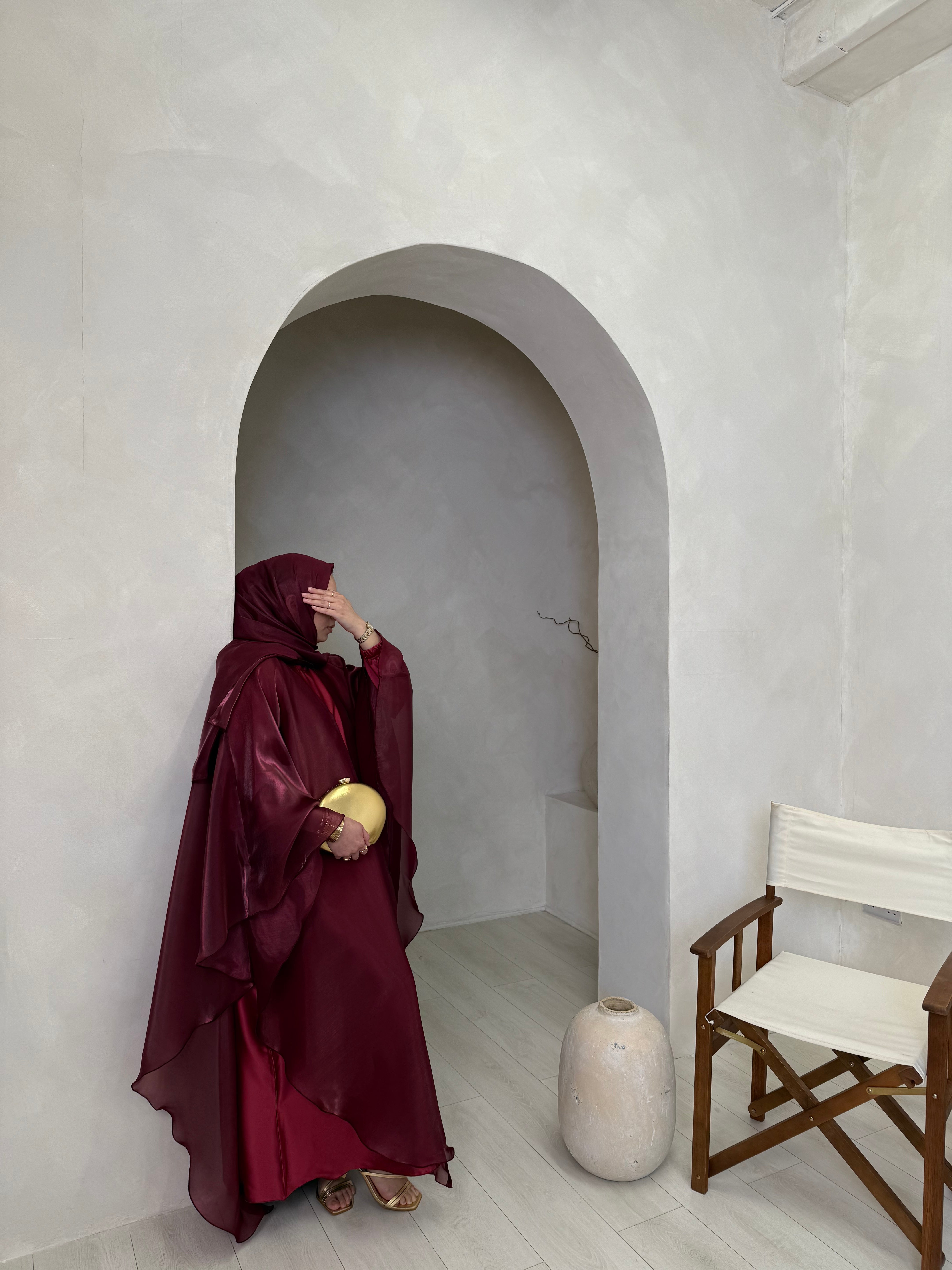 Hana - Kaftan abaya (Burgundy) Ayah Modesque Hana - Kaftan abaya (Burgundy) Ayah Modesque