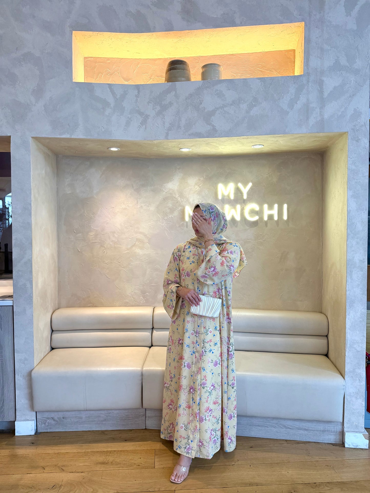 Lamia - Floral abaya (Yellow)