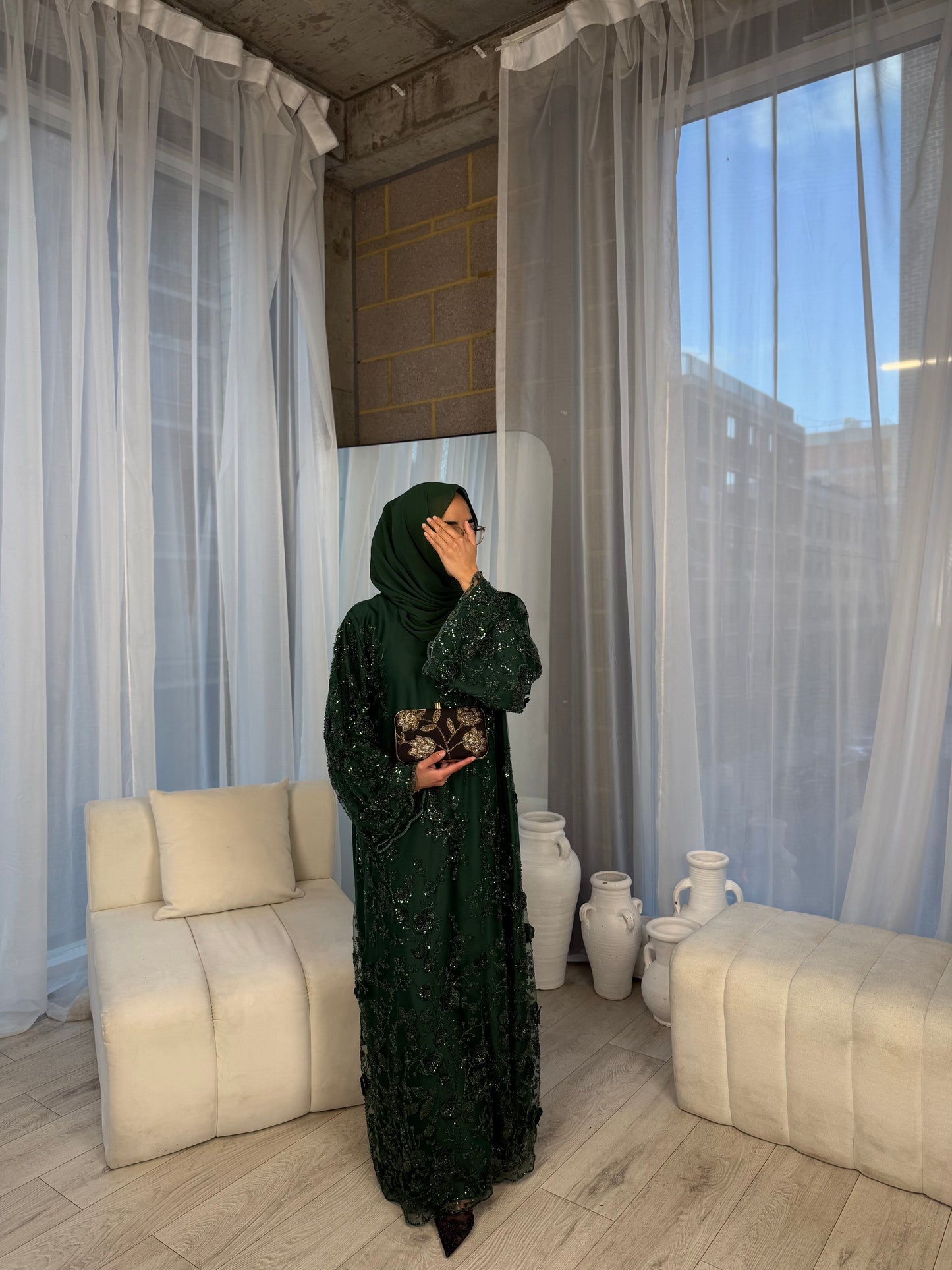 Zyra - Embellished Oversized Closed Abaya