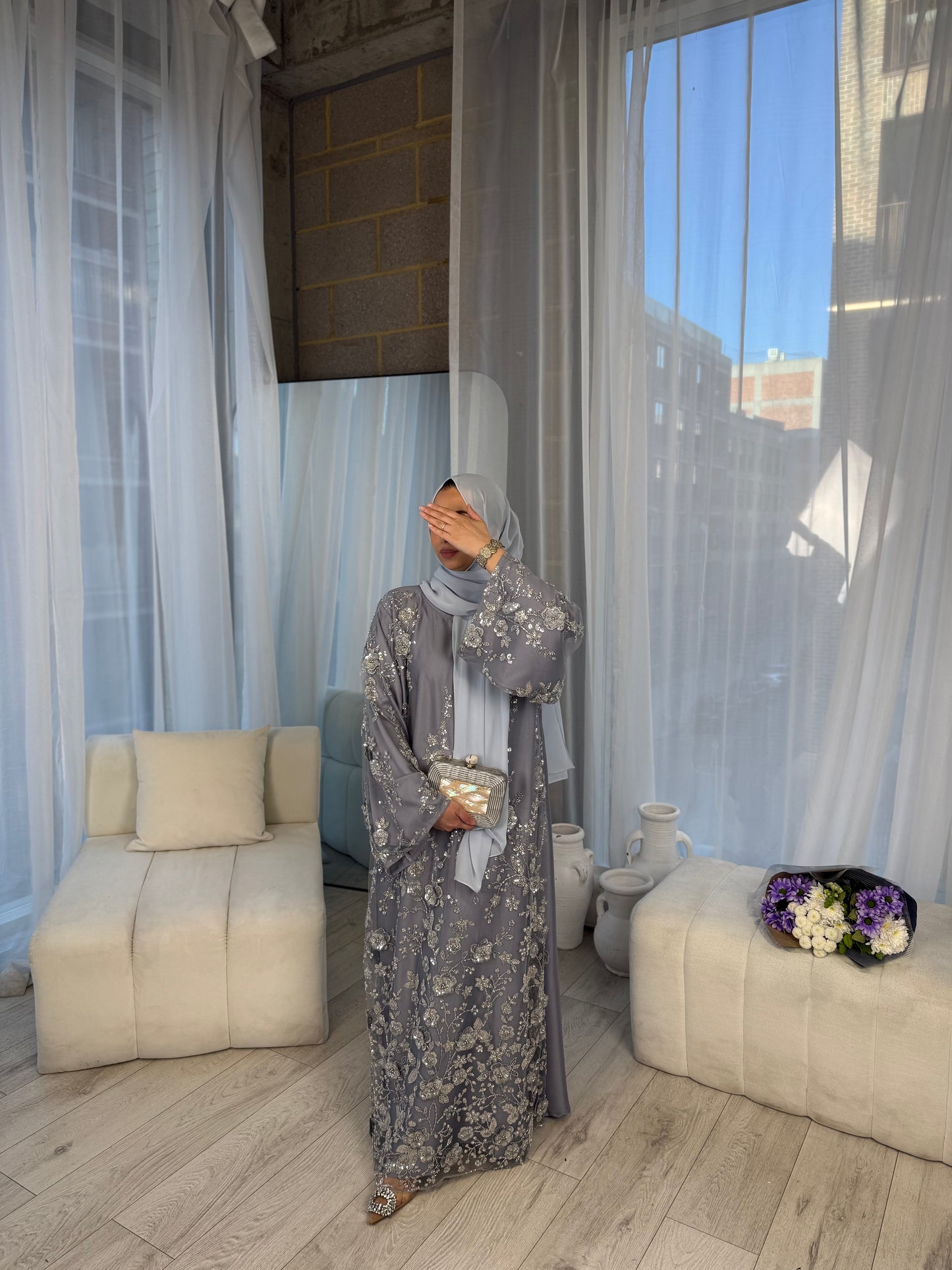 Zyra - Embellished Oversized Closed Abaya