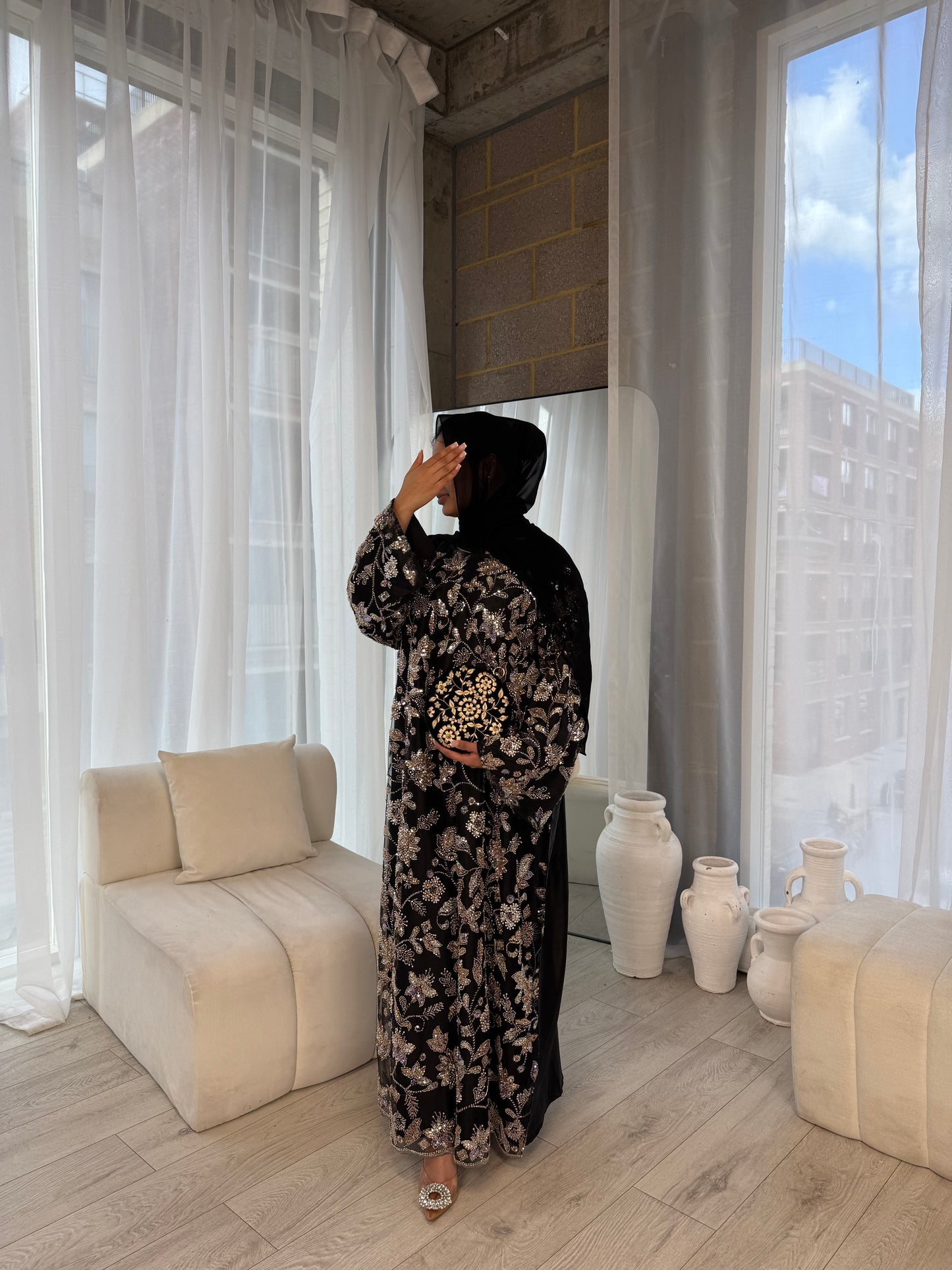 Lamisa - Embellished Oversized Closed Abaya