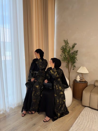 Amelia - Jacquard Abaya (Black)