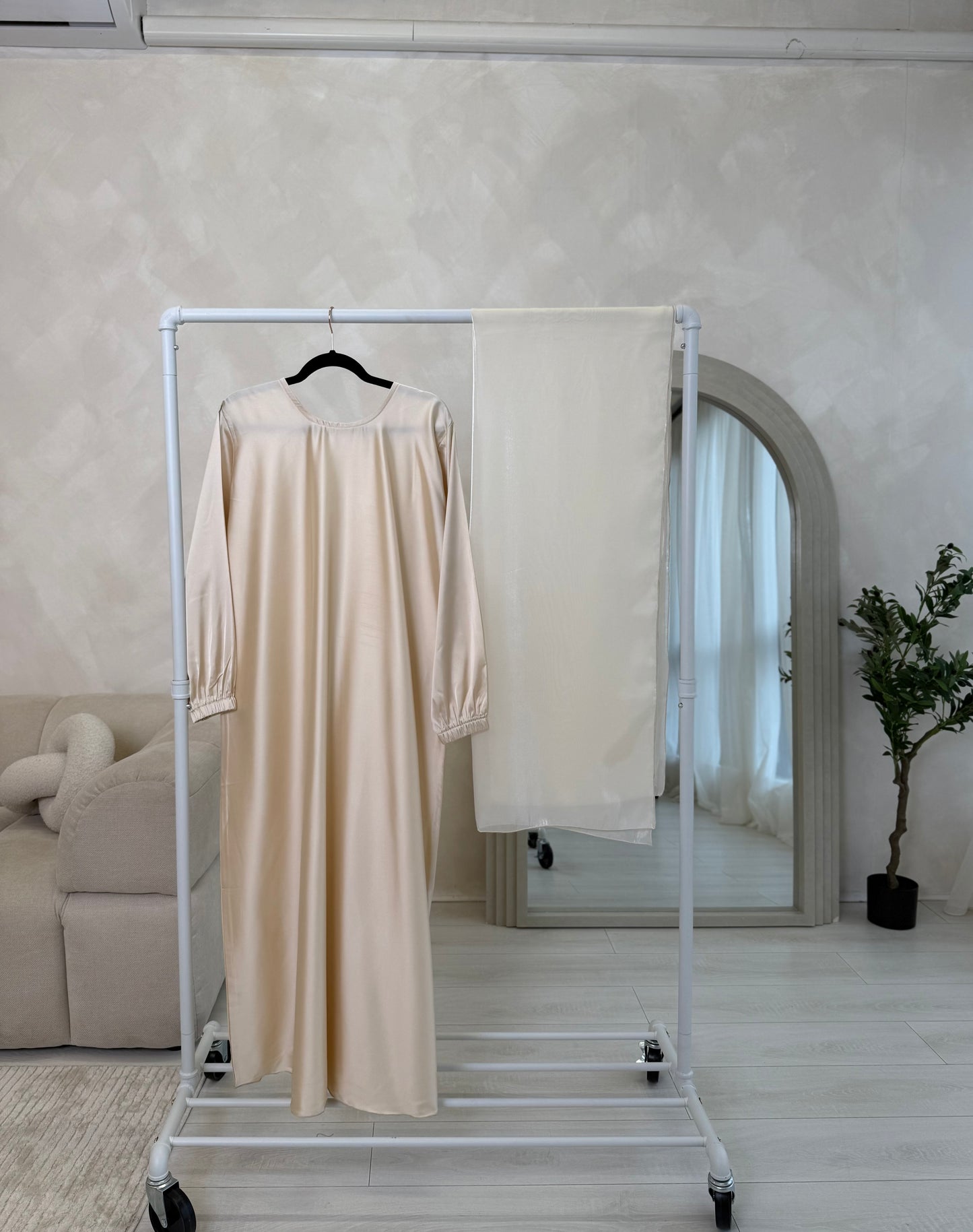 Hana - Kaftan abaya (Ivory)