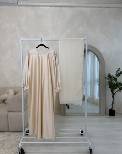 Hana - Kaftan abaya (Ivory)
