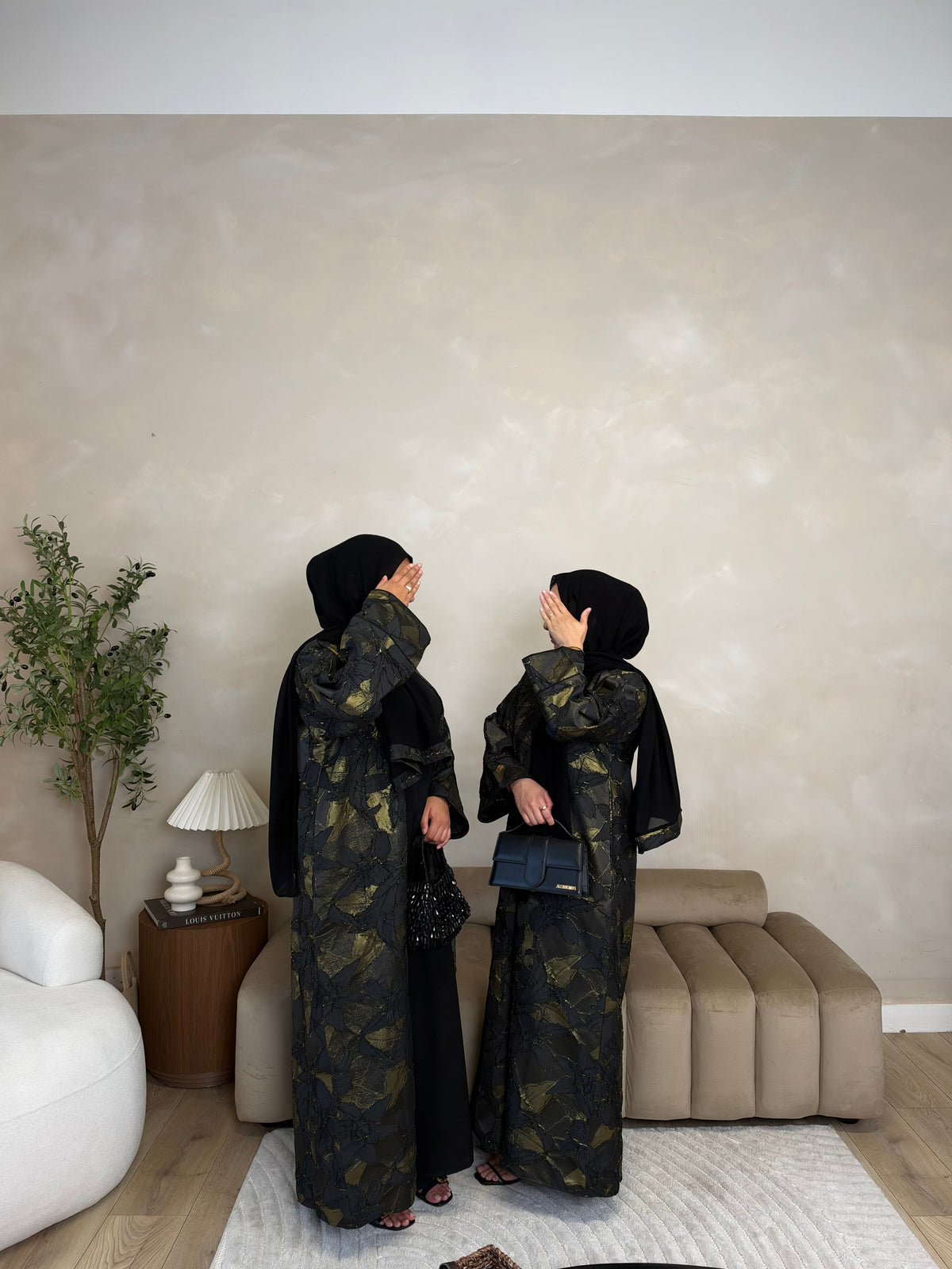 Amelia - Jacquard Abaya (Black)