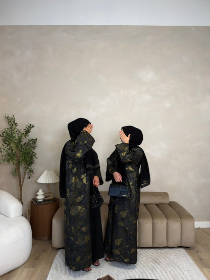 Amelia - Jacquard Abaya (Black)