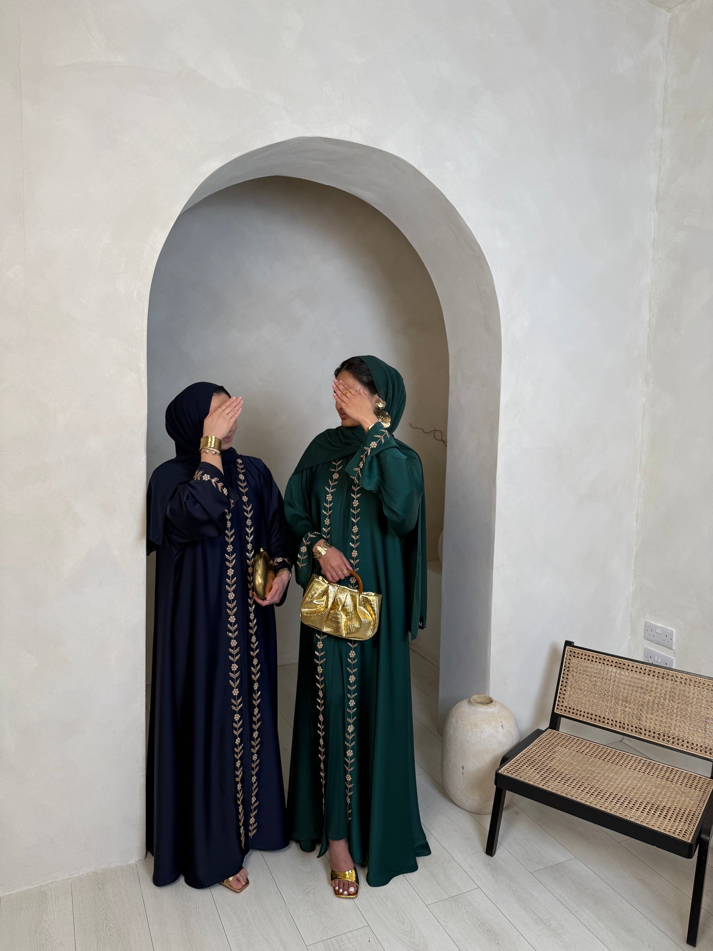 Dana - Embellished abaya (Emerald)