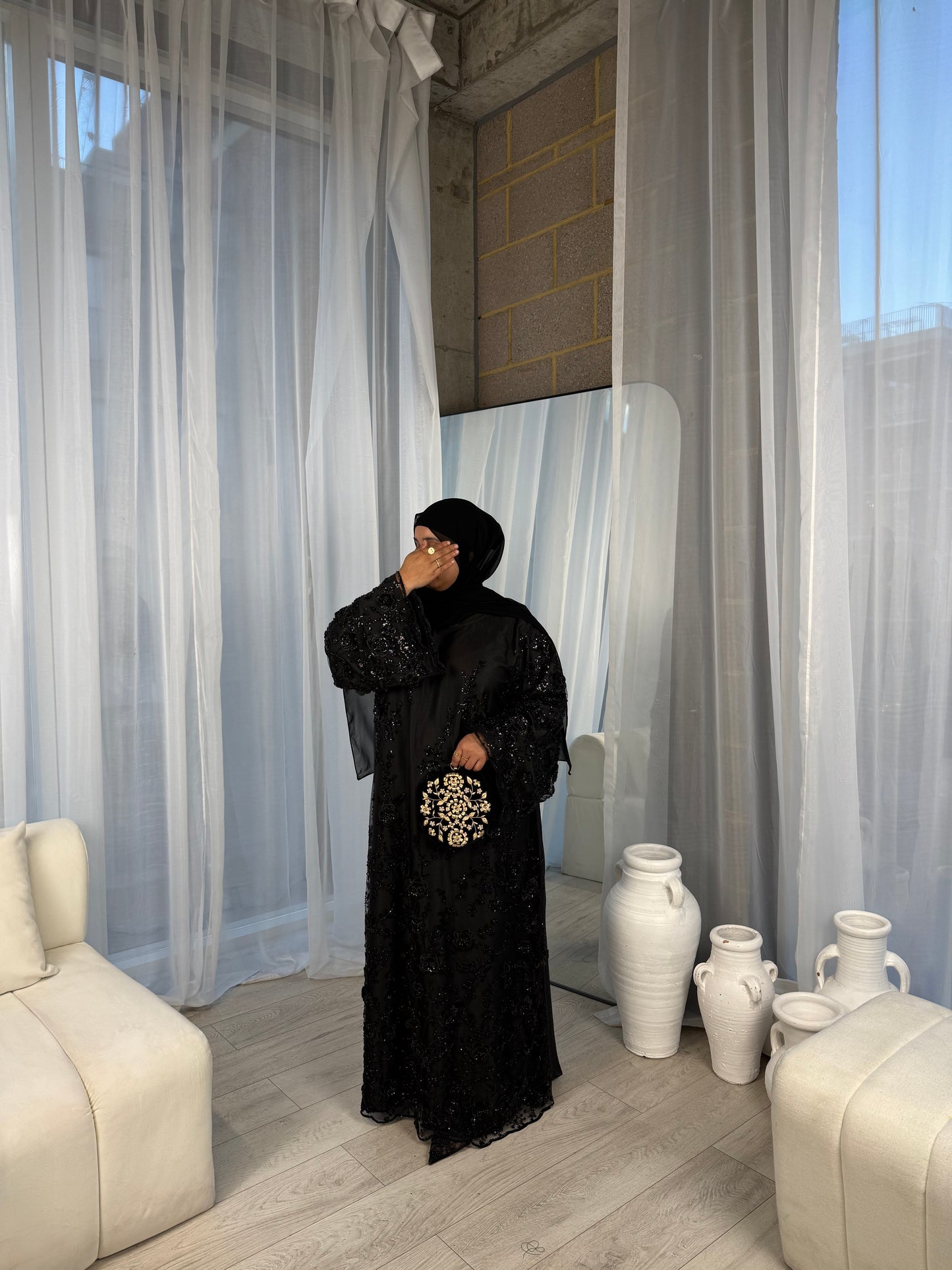 Zyra - Embellished Oversized Closed Abaya