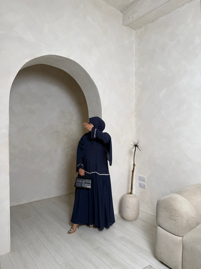 Sofiana - Pleated Oversized Dress (Navy)
