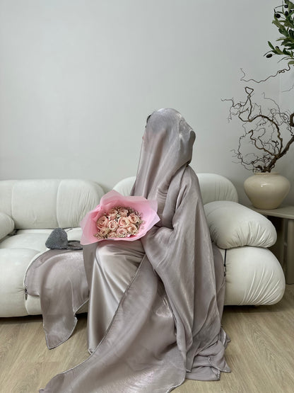 Zara - Kaftan Embellished Abaya (Grey)