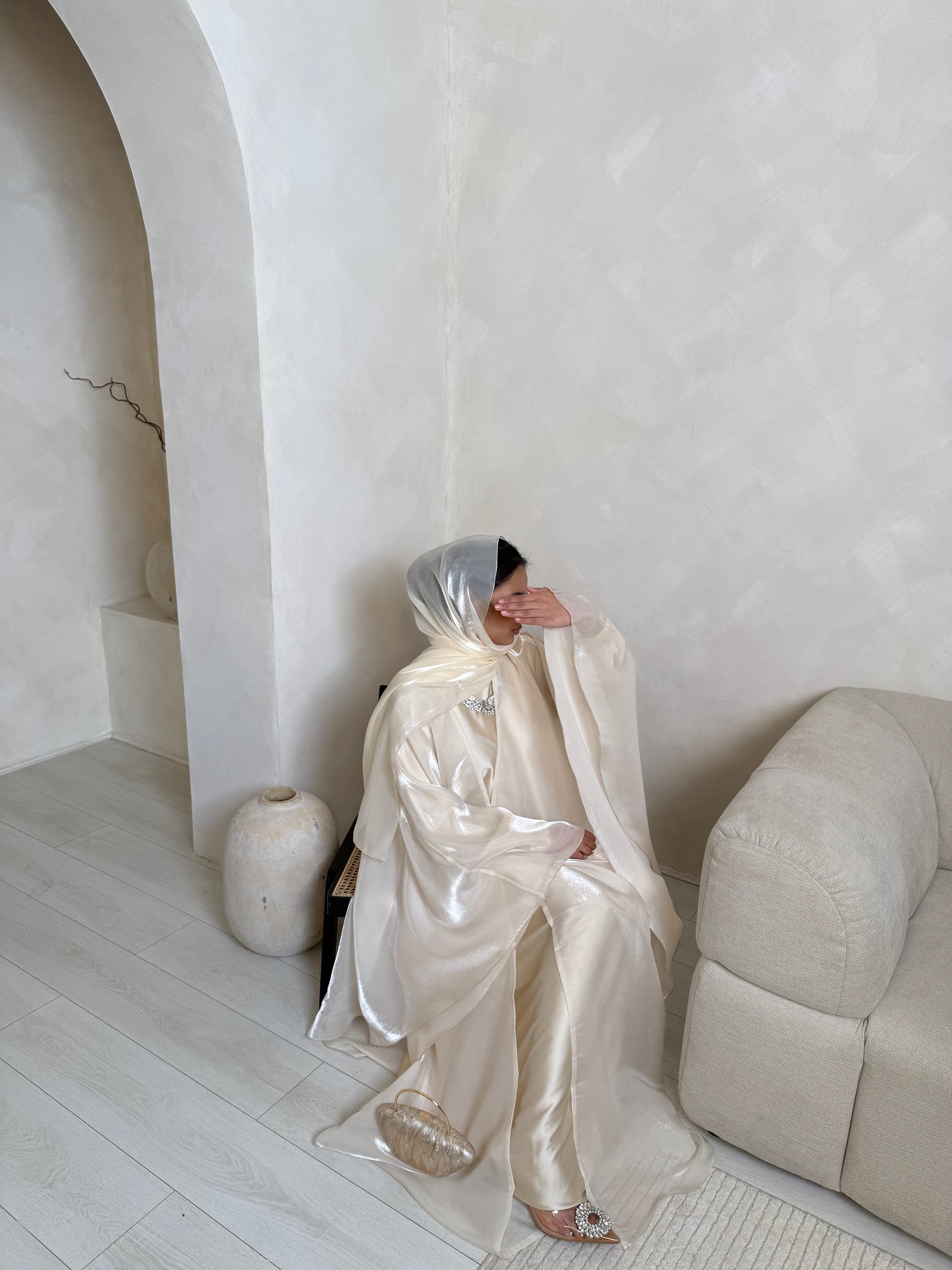 Hana - Kaftan abaya (Ivory)