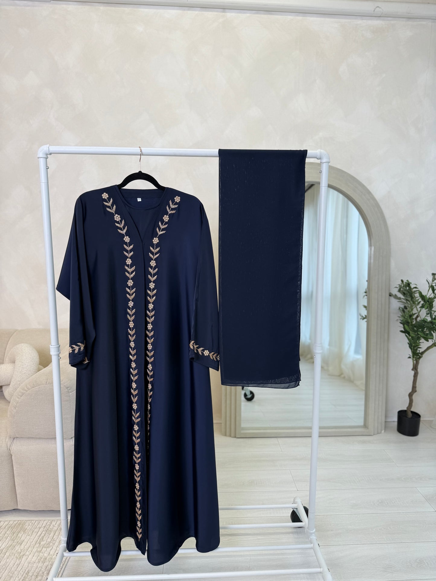 Dana - Embellished abaya (Navy)