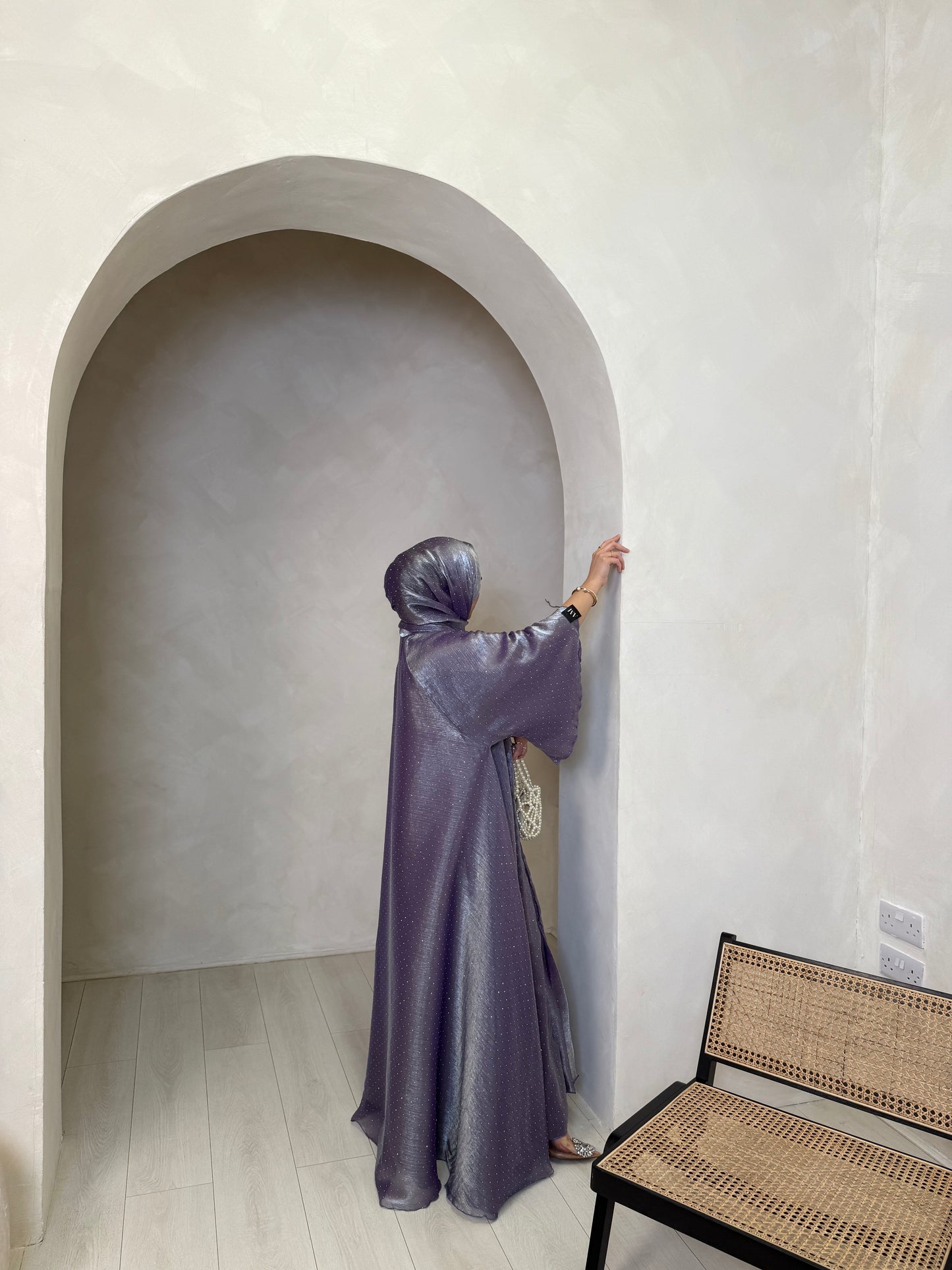 Bella - Flowy open abaya (Lilac)