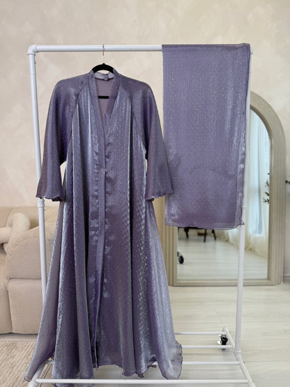 Bella - Flowy open abaya (Lilac)
