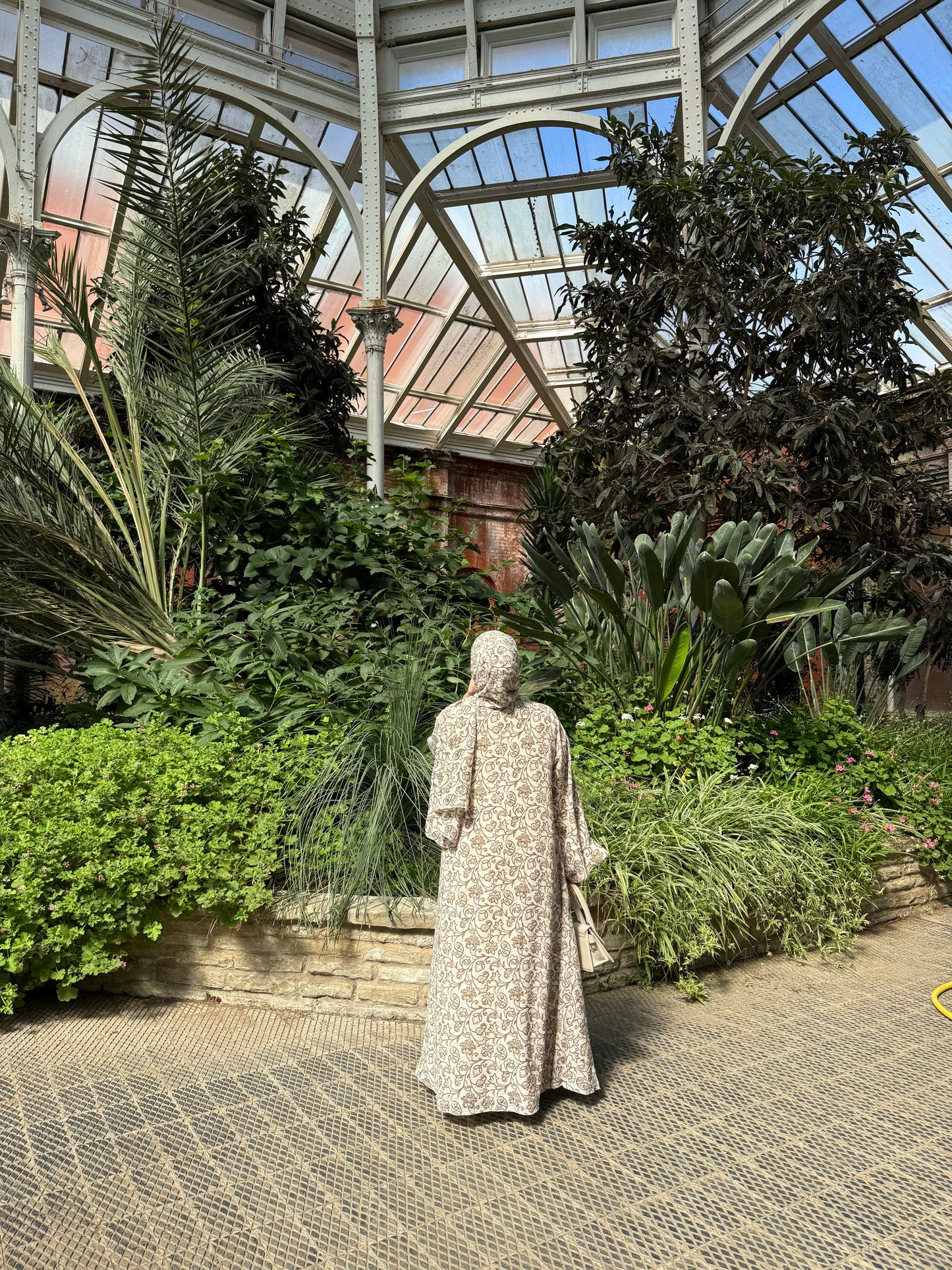 Lamia - Floral abaya (Olive)