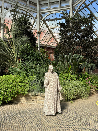 Lamia - Floral abaya (Olive)