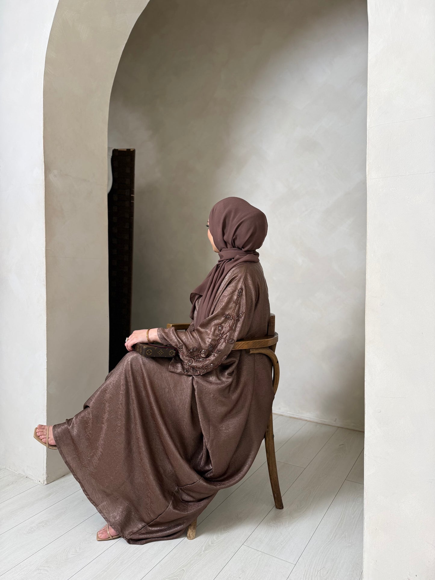 Alaya - Embellished Kaftan (Mocha)