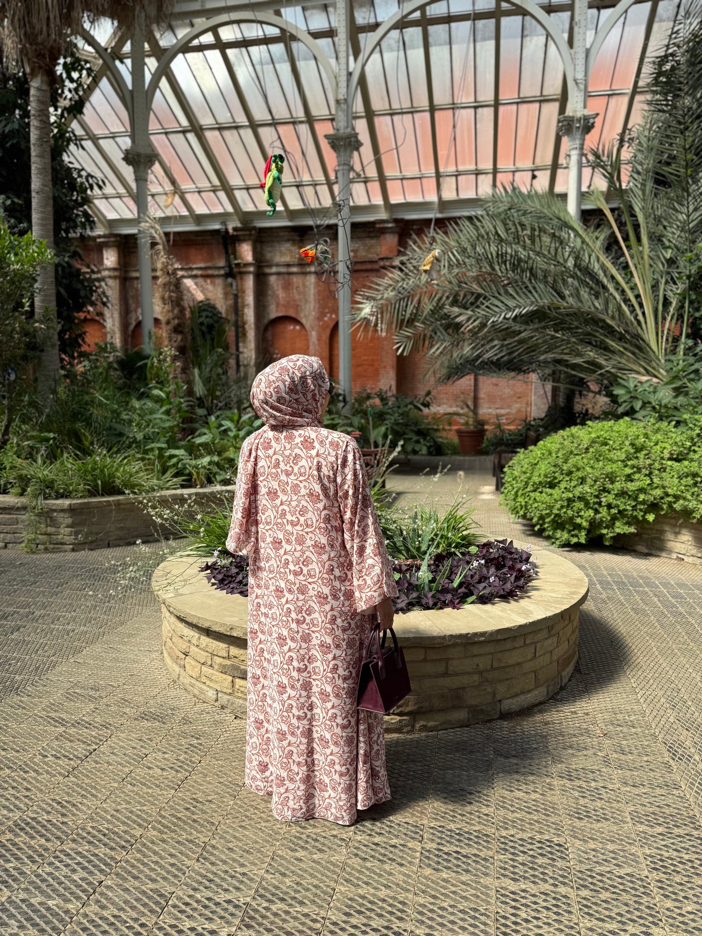 Lamia - Floral abaya (Orange)