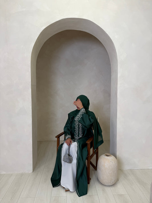 Niah - Embellished abaya (Emerald)