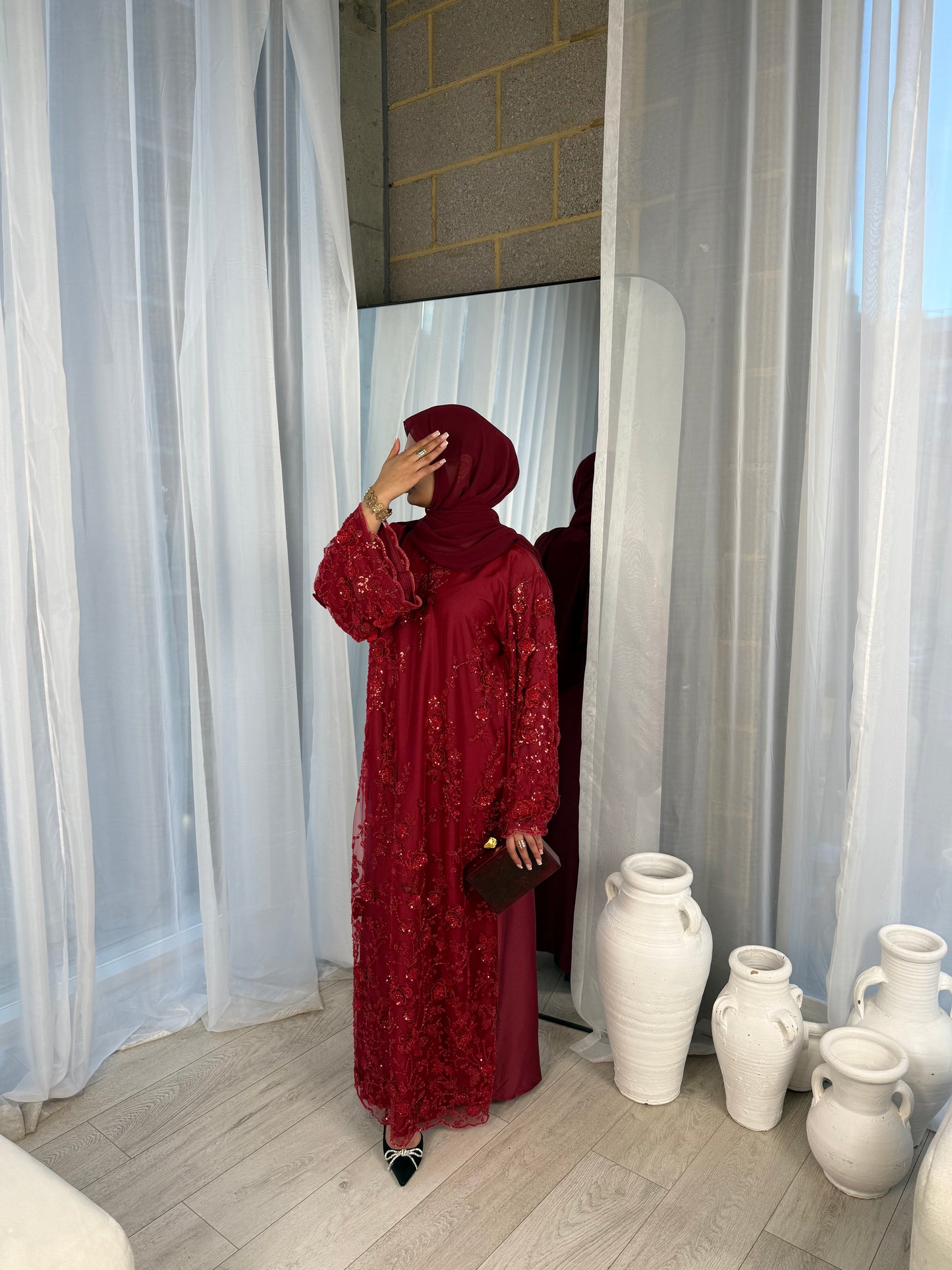 Zyra - Embellished Oversized Closed Abaya