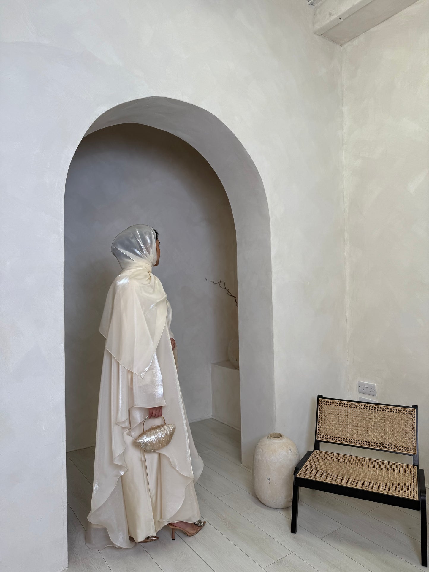 Hana - Kaftan abaya (Ivory)