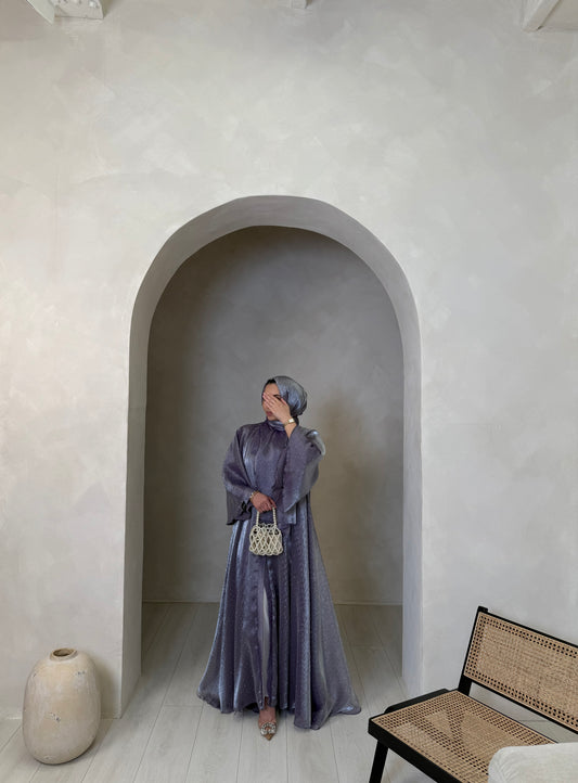 Bella - Flowy open abaya (Lilac)