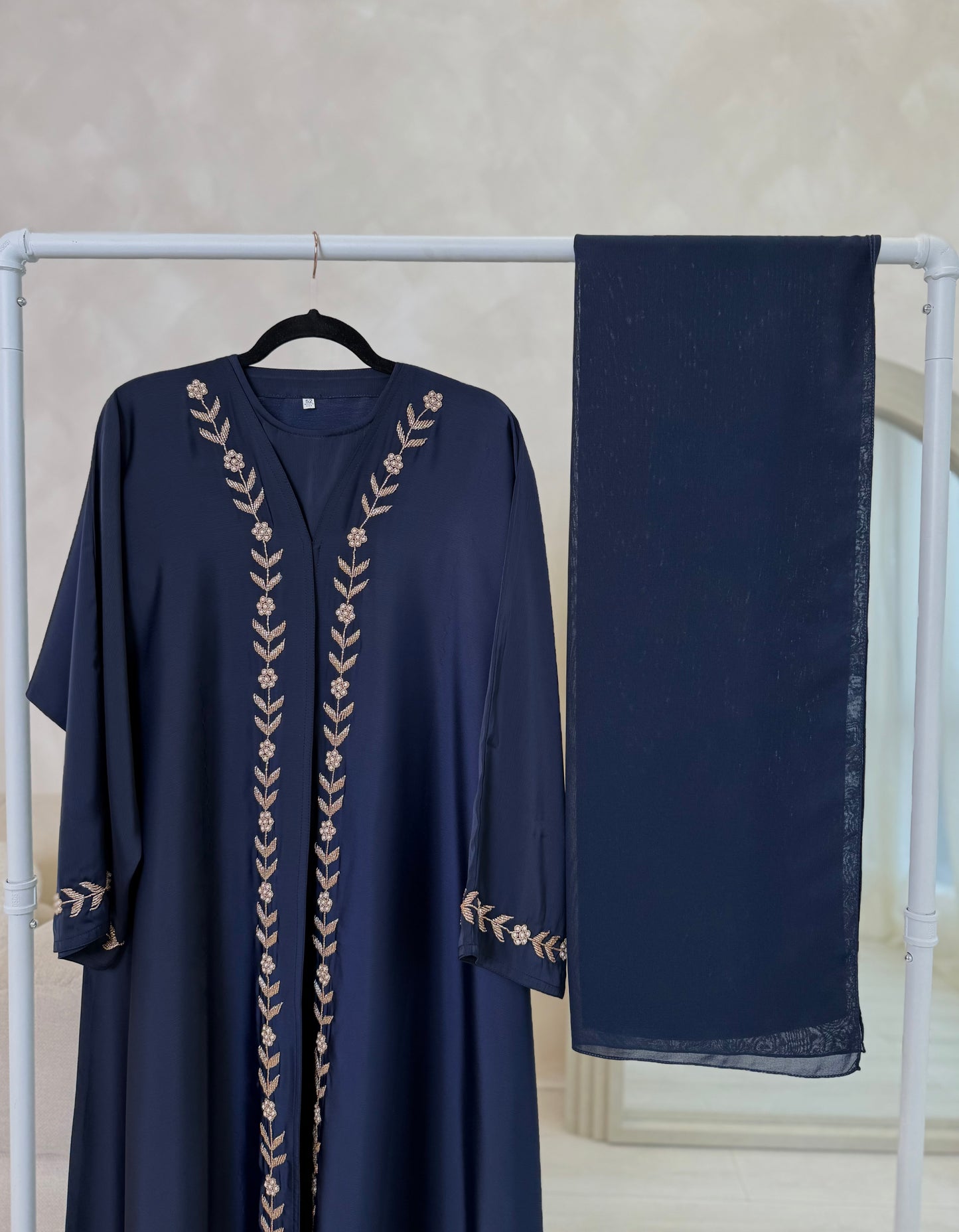 Dana - Embellished abaya (Navy)