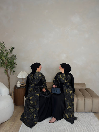 Amelia - Jacquard Abaya (Black)