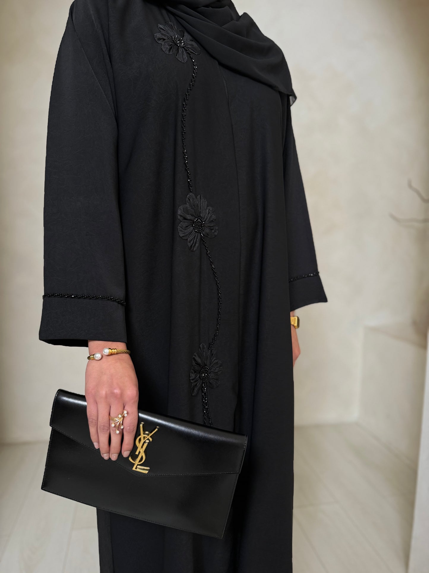 Mira - Embellished Abaya (Black)