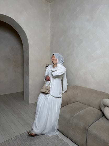 Sofiana - Pleated Oversized Dress (White)