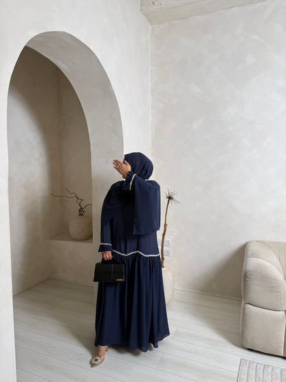 Sofiana - Pleated Oversized Dress (Navy)