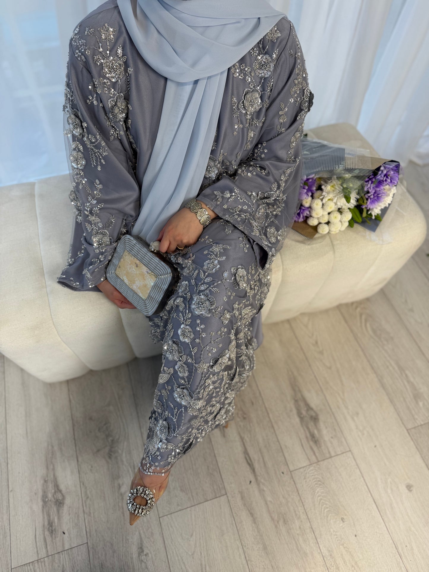 Zyra - Embellished Oversized Closed Abaya