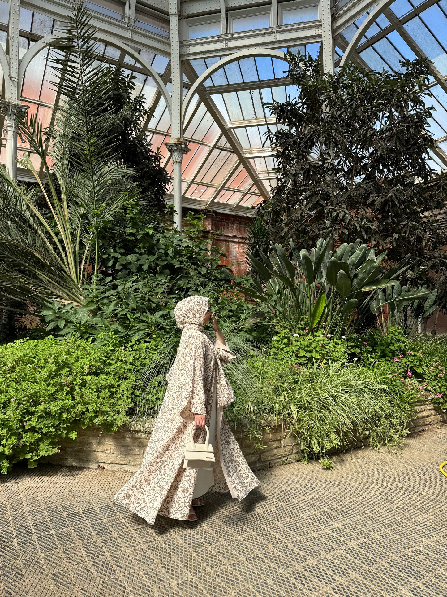 Lamia - Floral abaya (Olive)