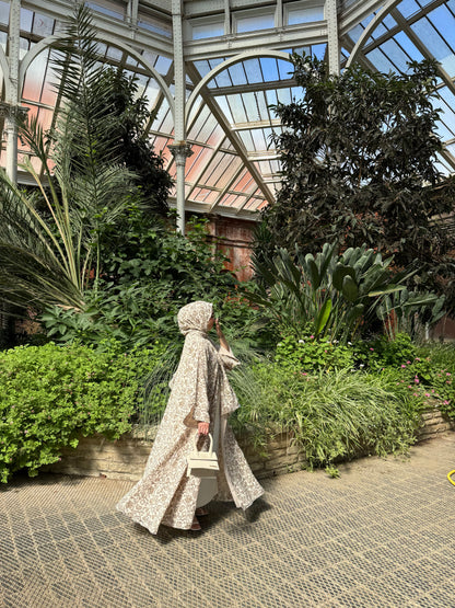 Lamia - Floral abaya (Olive)