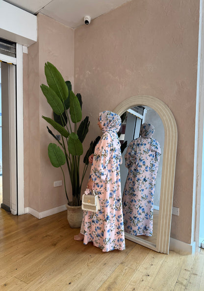 Lamia - Floral abaya (Pink)