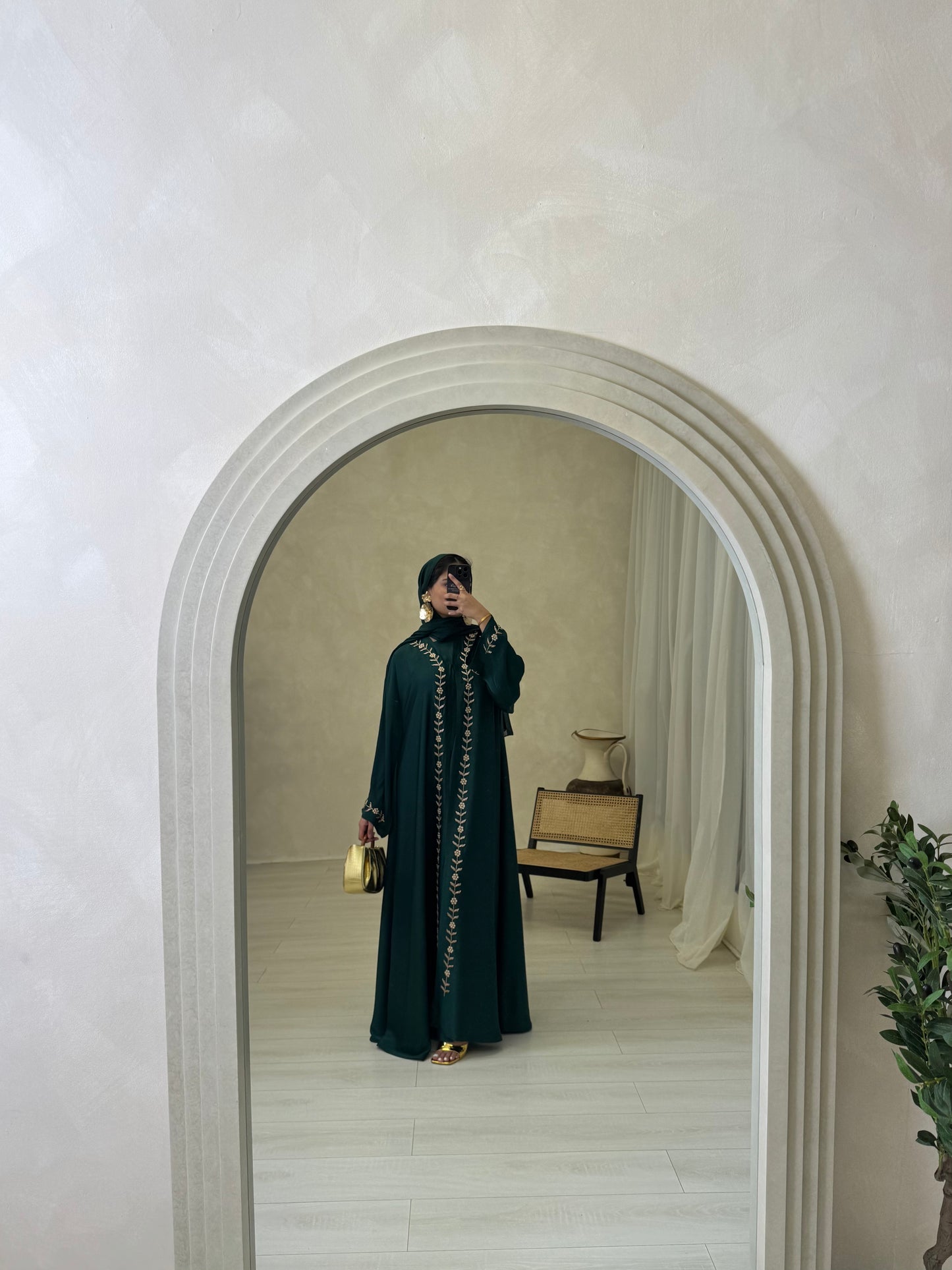 Dana - Embellished abaya (Emerald)