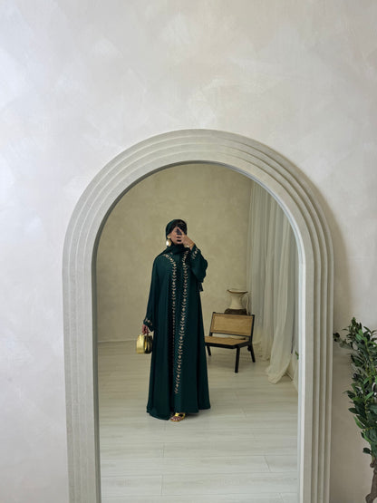 Dana - Embellished abaya (Emerald)