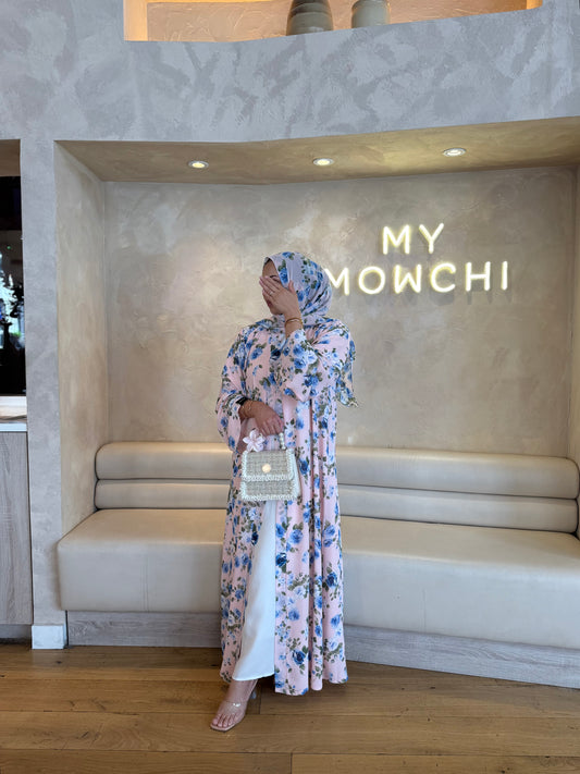 Lamia - Floral abaya (Pink)