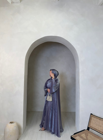 Bella - Flowy open abaya (Lilac)