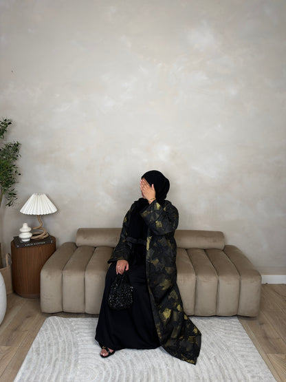 Amelia - Jacquard Abaya (Black)
