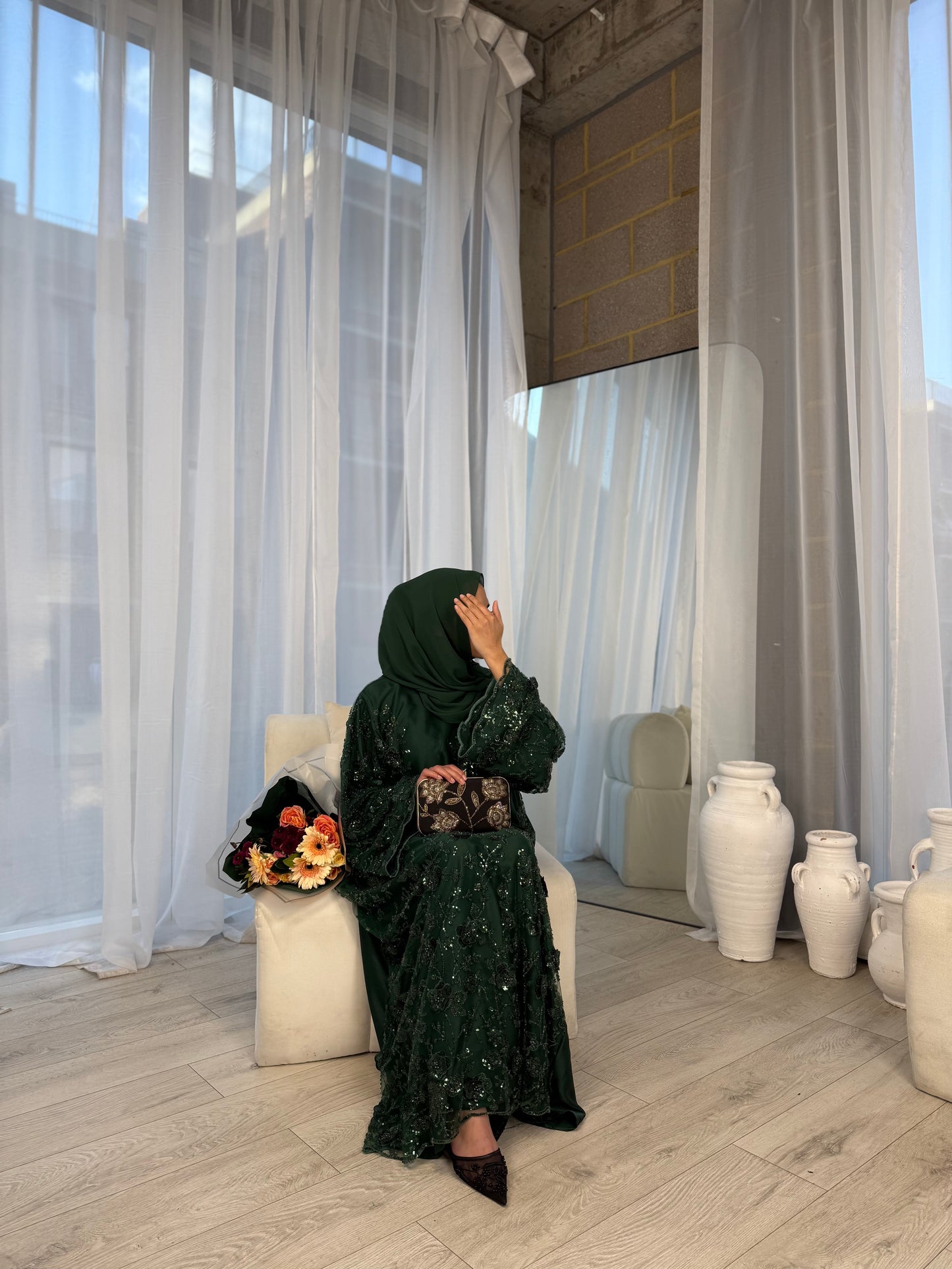 Zyra - Embellished Oversized Closed Abaya