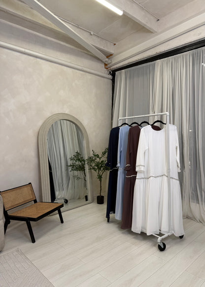 Sofiana - Pleated Oversized Dress (Mocha)