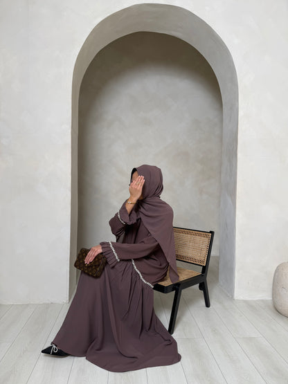 Sofiana - Pleated Oversized Dress (Mocha)