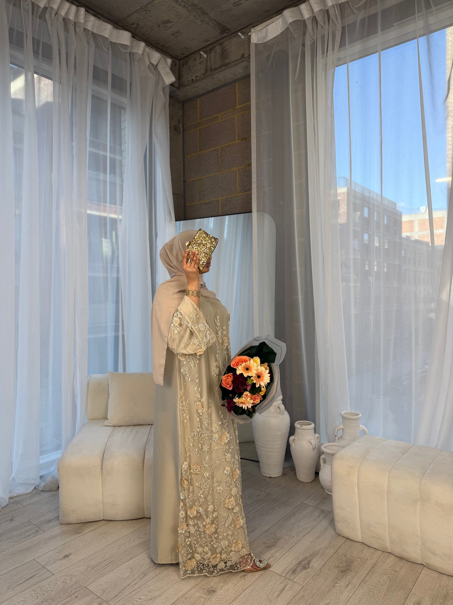 Zyra - Embellished Oversized Closed Abaya