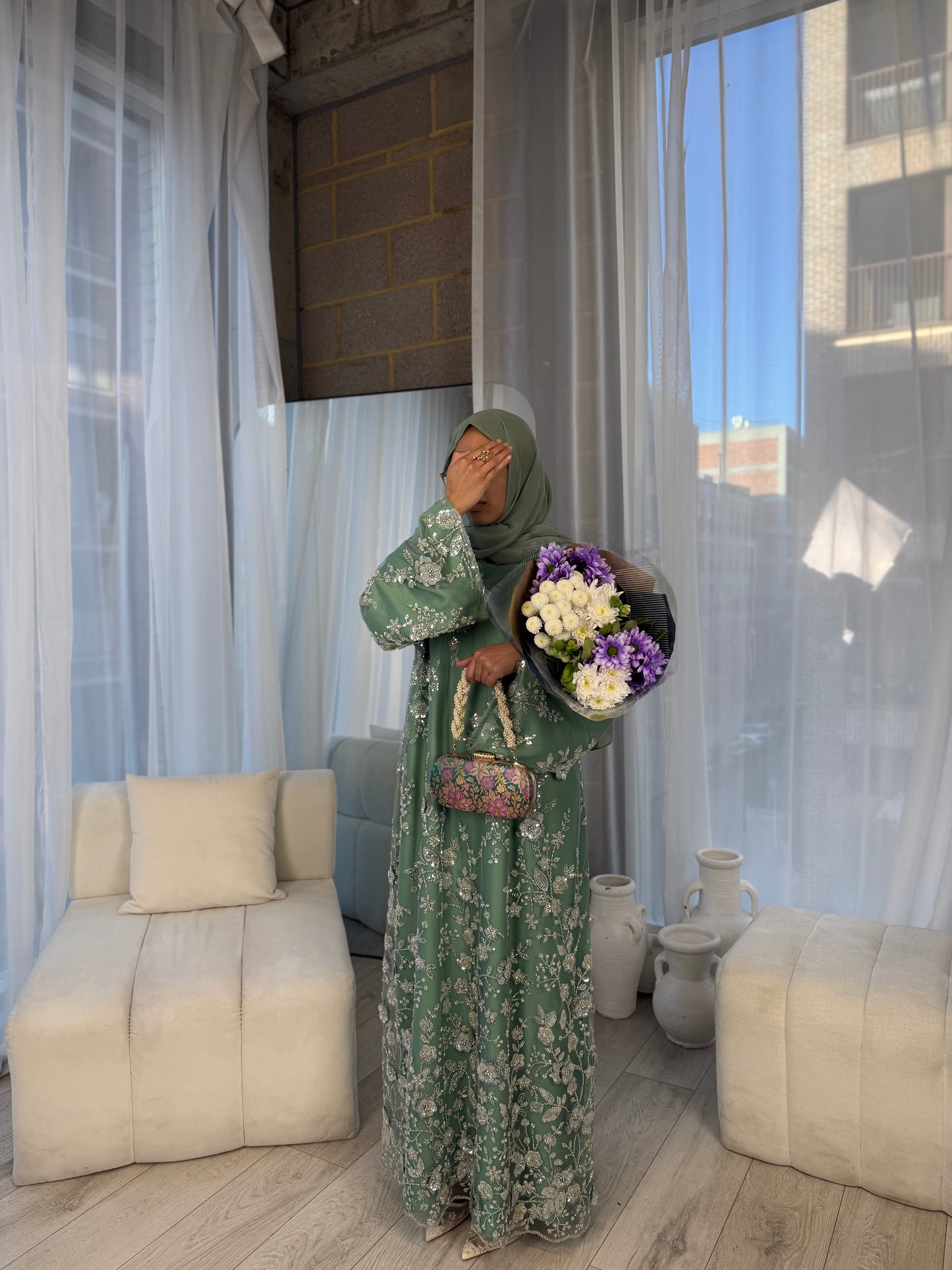 Zyra - Embellished Oversized Closed Abaya