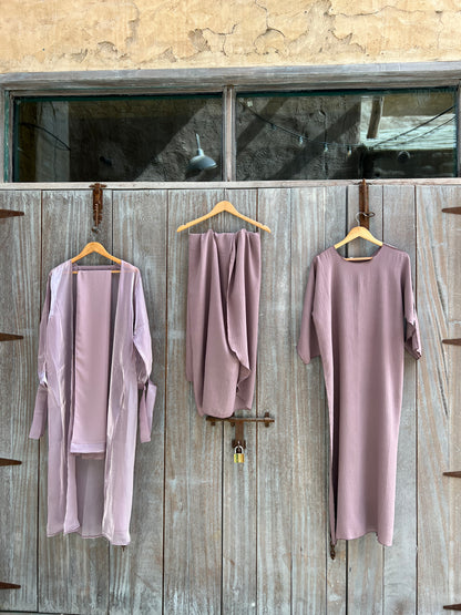 Nur - 4-piece Abaya Set (Lilac)